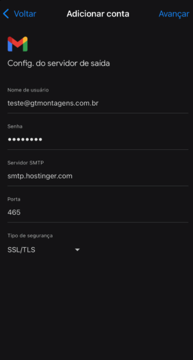 Configuração do Servidor de Saída